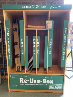 Re-Use Box für Versandmaterial Bezirkszentralbibliothek Tempelhof